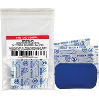 Pansements adhésifs bleus, Rectangulaire/carrée, 3", Tissu détectable, Non stérile SHG048 | WestPier