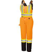 5040BBW Women's High-Visibility Waterproof Safety Overalls, Polyester, X-Small, Black/High Visibility Orange WestPier