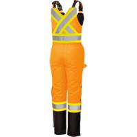 5040BBW Women's High-Visibility Waterproof Safety Overalls, Polyester, X-Small, Black/High Visibility Orange WestPier