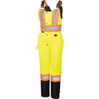 5041BBW Women's High-Visibility Waterproof Safety Overalls, Polyester, X-Small, Black/High Visibility Lime-Yellow WestPier