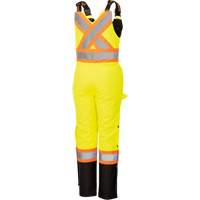 5041BBW Women's High-Visibility Waterproof Safety Overalls, Polyester, X-Small, Black/High Visibility Lime-Yellow WestPier