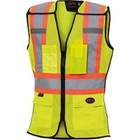 489 Women's High-Visibility Safety Tear-Away Vest, High Visibility Lime-Yellow, X-Small, Polyester WestPier