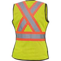 489 Women's High-Visibility Safety Tear-Away Vest, High Visibility Lime-Yellow, X-Small, Polyester WestPier