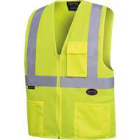 Safety Vest with 2" Tape, High Visibility Lime-Yellow, 4X-Large, Polyester, CSA Z96 Class 2 - Level 2 SHI027 | WestPier