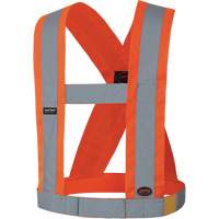 High-Visibility 4" Wide Adjustable Safety Sash, CSA Z96 Class 1, High Visibility Orange, Silver Reflective Colour, One Size SHI029 | WestPier