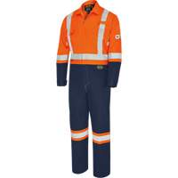 FR-Tech<sup>®</sup> 2-Tone Safety Coverall, Size 40, Navy Blue/Orange, 10 cal/cm² SHI224 | WestPier