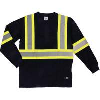 Long Sleeve Safety T-Shirt, Cotton, X-Small, Black SHJ005 | WestPier