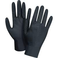 Gants d'examen de poids lourd &agrave; prise tactile, Petit, Nitrile, 8 mils, Sans poudre, Noir WestPier