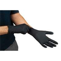 Gants d'examen de poids lourd &agrave; prise tactile, Petit, Nitrile, 8 mils, Sans poudre, Noir WestPier