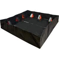 IBX Wall Pop-Up Berm, 268 US gal. Capacity, 6' W x 6' L x 12" H, Snap-Up Bracket WestPier