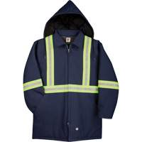 Premium Duck Parka with Reflective Material, Navy Blue, Small WestPier
