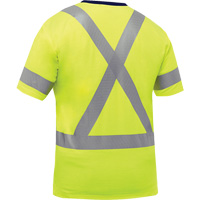 Bisley&reg; X-Back Short Sleeve Shirt, Poly-Cotton, Small, High Visibility Lime-Yellow WestPier
