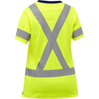 Bisley&reg; Women's X-Back Short Sleeve Shirt, Poly-Cotton, Small, High Visibility Lime-Yellow WestPier