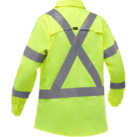 Bisley&reg; X-Back Women's Long Sleeve Work Shirt with X-Airflow, Poly-Cotton, Small, High Visibility Lime-Yellow WestPier
