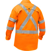 Bisley&reg; X-Back Women's Long Sleeve Work Shirt with X-Airflow, Poly-Cotton, Small, High Visibility Orange WestPier