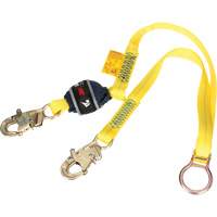 Tie-Back Web Shock-Absorbing Lanyard, 6', Snap Hook Center, Snap Hook Leg Ends, Polyester WestPier