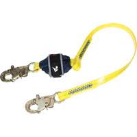Coated Web Shock-Absorbing Lanyard, 4', Snap Hook Center, Snap Hook Leg Ends WestPier