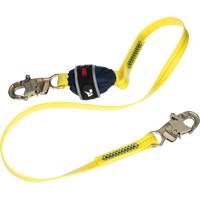 Coated Web Shock-Absorbing Lanyard, 6', Snap Hook Center, Snap Hook Leg Ends WestPier