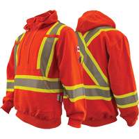 Atlas Guardian&reg; FR/AR Quarter-Zip Hoodies, Men's, X-Small, High Visibility Orange, 18 cal/cm² WestPier