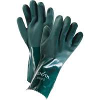 Double Dipped Green Gloves, 14" L, PVC, Cotton Jersey Inner Lining, 70-mil WestPier