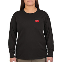GRIDIRON Long Sleeve Pocket T-Shirt, Women's, X-Small, Black WestPier