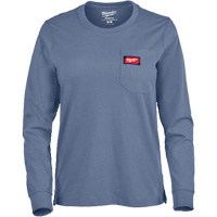 GRIDIRON Long Sleeve Pocket T-Shirt, Women's, X-Small, Blue WestPier