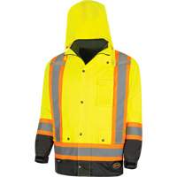 5057 Pioneer&reg; Yukon 7-in-1 Waterproof Winter Safety Parka, Polyester, Black/High Visibility Lime-Yellow, X-Small WestPier