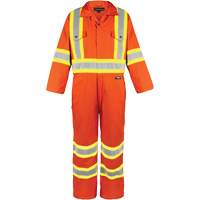 High-Visibility Unlined Coveralls, Small, High Visibility Orange WestPier