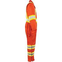 High-Visibility Unlined Coveralls, Small, High Visibility Orange WestPier