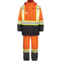 High-Visibility 150-Deniers Rain Suit, Polyester, Small, High Visibility Orange WestPier