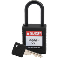 Velocity Safety Lockout Padlock, Black, Keyed Different, Nylon, 1-1/2" Width WestPier