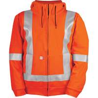 High-Visibility Wind Resistant Zip-Front Sweatshirt with DetachableHood, Men's, Small, High Visibility Orange, 27.7 cal/cm² WestPier