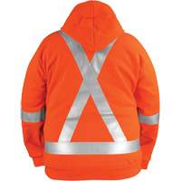 High-Visibility Wind Resistant Zip-Front Sweatshirt with DetachableHood, Men's, Small, High Visibility Orange, 27.7 cal/cm² WestPier