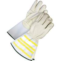 Gants utilitaires haute visibilit&eacute; avec manchette de 6,25", Petit, Paume en Cuir fleur de vache WestPier