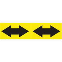 Dual Direction Arrow Pipe Markers, Self-Adhesive, 4" H x 12" W, Black on Yellow SI716 | WestPier
