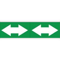 Dual Direction Arrow Pipe Markers, Self-Adhesive, 4" H x 12" W, White on Green SI718 | WestPier