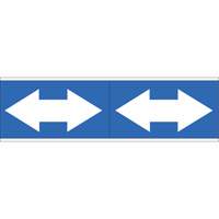 Dual Direction Arrow Pipe Markers, Self-Adhesive, 2-1/4" H x 7" W, White on Blue SI727 | WestPier