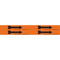 Arrow Pipe Markers, Self-Adhesive, 1-1/8" H x 7" W, Black on Orange SI734 | WestPier