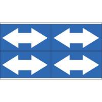 Dual Direction Arrow Pipe Markers, Self-Adhesive, 1-1/8" H x 7" W, White on Blue SI738 | WestPier