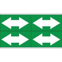 Dual Direction Arrow Pipe Markers, Self-Adhesive, 1-1/8" H x 7" W, White on Green SI739 | WestPier