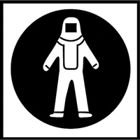 Right to Know Pictogram Labels - Full Protection Suit, Vinyl, Sheet, 5/8" L x 3/4" W WestPier
