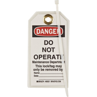 Lockout Tags, Plastic, 3" W x 5-1/2" H, English WestPier