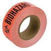 "Biohazard" Marking Tape, 2" x 108', Polyester, Black and Orange SW176 | WestPier
