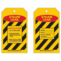 "Steam Leak" Inspection Tags, Polyester, 4" W x 7" H, English SX419 | WestPier
