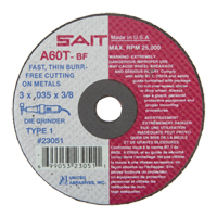 Cut-Off Wheel (A36T), 3" x 0.035", 3/8" Arbor, Type 1, Aluminum Oxide, 25000 RPM WestPier