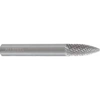AllSteel Tapered Shape Carbide Burr, SG-5, 1/2" Dia., 1/4" Shank, 1" Depth of Cut WestPier