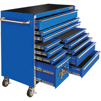 RX Series Rolling Tool Cabinet, 12 Drawers, 55" W x 25" D x 46" H, Blue TEQ501 | WestPier