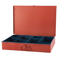 Compartment Box With 12 Adjustable Compartments, 12" D x 18" W x 3" H, Red WestPier