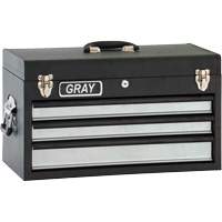Tool Box - 3 Drawers, 10" D x 20-1/2" W x 12" H, Black WestPier