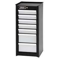 Side Rider Cabinet, 7 Drawers, 14-3/4" W x 18" D x 33.34" H, Black WestPier